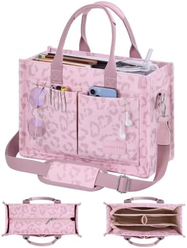 Canvas Tote Bag with Zipper Closure and Individual Compartments