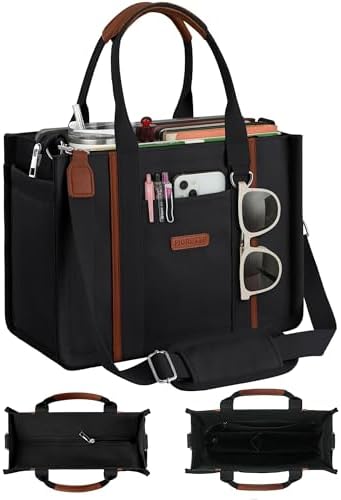 Canvas Tote Purse with Detachable Inner Organizer