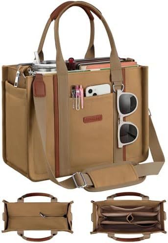 Canvas Tote Purse with Detachable Inner Organizer