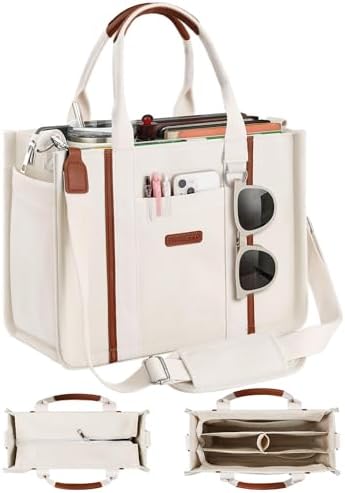 Canvas Tote Purse with Detachable Inner Organizer