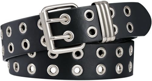 Double Grommet Leather Belt