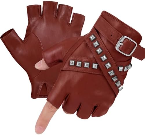 Men's Fingerless Leather Gloves