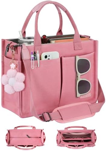 Women's Canvas Tote Bag with Zipper Top