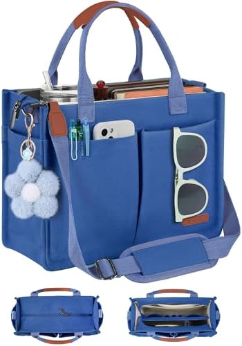 Women's Canvas Tote Bag with Zipper Top