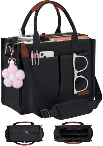 Women's Canvas Tote Bag with Zipper Top