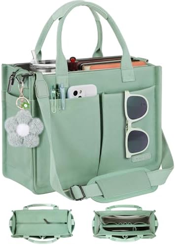 Women's Canvas Tote Bag with Zipper Top