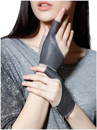 Women's Unlined Fingerless Leather Gloves