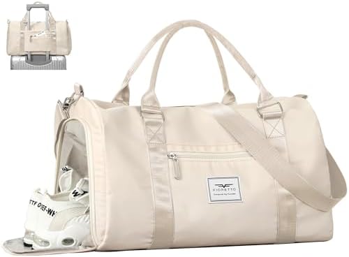 Womens Gym Tote Duffle Bag with Wet Pocket & Shoe…